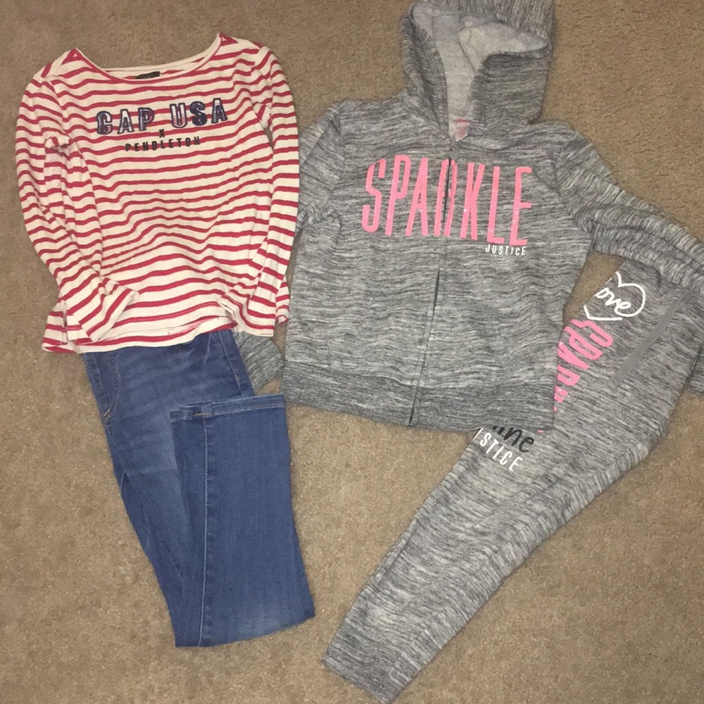 Justice and gap kids outfits 6-8 or older
